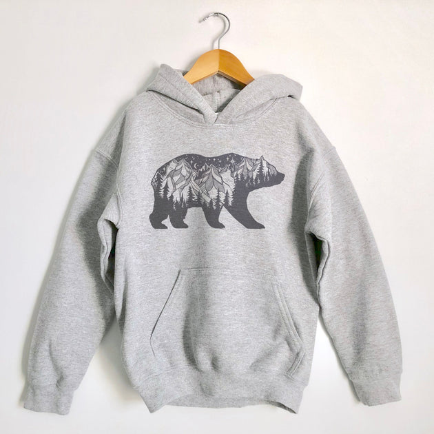 Alaska Stripe Mountain, Youth Hoodie — Polar Bear Gifts