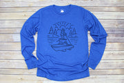 Bigfoot Water Skiing Adult Long Sleeve Shirts - light or dark artwork