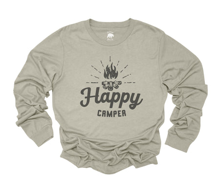 Happy Camper Adult Long Sleeve Shirts